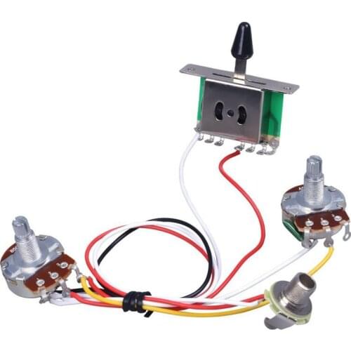 ELOS-Guitar Pre-wired Harness, 3 Way Blade Toggle Switch 1V1T 500K for Electric Guitar