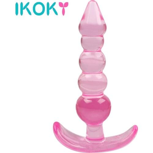 IKOKY Adult Sex Toys For Woman Men Gay Anal Beads Prostate Massager Butt Plug G-spot Erotic Products Silicone Jelly Anal Plug
