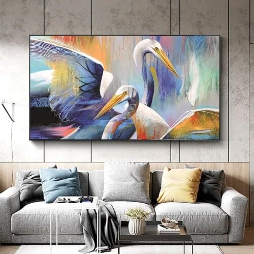 Abstract Birds Canvas Painting Modern LivingRoom Wall Art Decoration Pictures on The Wall Home Animals Posters Decoration