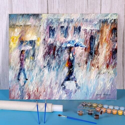 Rain Emotions Painting By Numbers Set Acrylic Paints 50*70 Canvas Painting Handmade Crafts For Adults For Drawing Wholesale