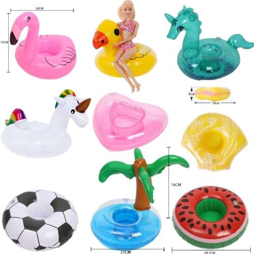 LUCKDOLL Animal Shape Restart Rubber Swimming Ring WIth Air Pump Fit Barrbies Toy Girls Toys,Generation,Birthday Gift