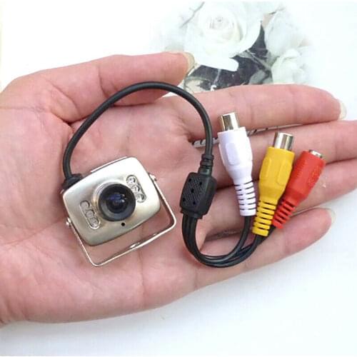 Mini Wired Audio Security Surveillance CCTV Camera 700TVL Color Night Vision Infrared Video indoor 3.6mm Lens NTSC PAL