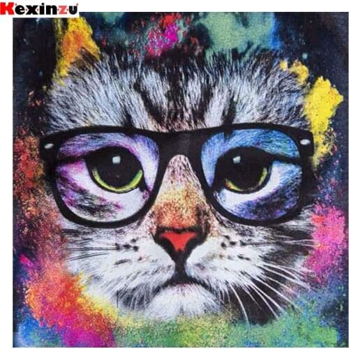 Colorful Cat 3D Diamond Painting Kits for Adults, DIY 5D Round Full Round Drill Art Perfect for Relaxation and Home Wall Decor