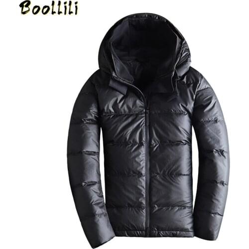 2020 Winter New Brand Mens Clothing Down Jacket Fashion Casual Slim Hooded Thick Warm White Duck Down Long Coat Male 3XL