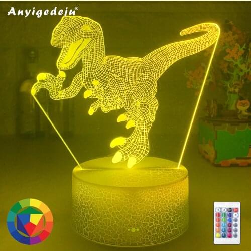 New Dinosaur Series 16 Color 3D LED Night light Lamp Remote Control Table Lamps Toys Gift For kid Home Decoration 3D Night Light