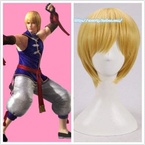 Game Dead Or Alive Ellliot Cosplay Wig Short Blond Synthetic Hair Wig + Wig Cap