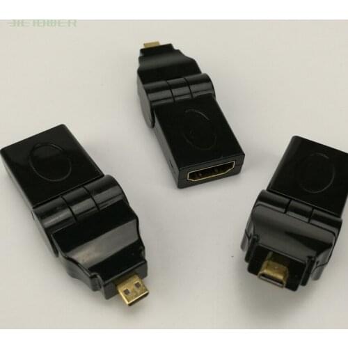 Micro HDMI Type D TO HDMI FEMALE 180d Rotating Swivel Right Angled Adapter HDMI 20pcs/lot