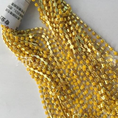 1m/lot Cup Chains ss8.5 Handmade Jewelry Mobile Phone Shell Decoration Findings Close Sparse Small Gold Tone Brass Glass Acrylic