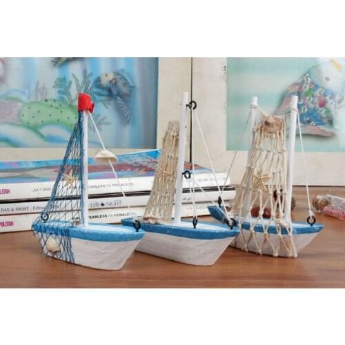 Party Gift Fashionable home Mediterranean style Pure carved wood small ornaments shooting props Navigation Sailing Gifts