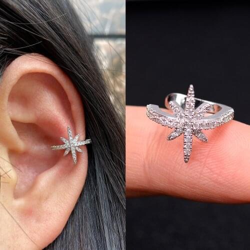 Cartilage Ear Clip On Wrap Rock Earring Cuff No Piercing Fake Without Piercing Earcuff Star Non Pierced Women Man Nausznica 1pcs