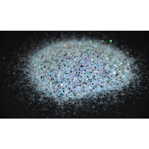 Blue white solvent resistant Nail Glitter mix