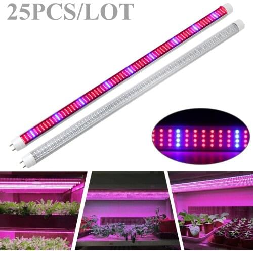 25pcs/lot 60cm T8 LED Tube Grow Light Bar Full Spectrum Fitolampy Lamp for Indoor Plant Greenhouse Hydroponics Growth Flowering