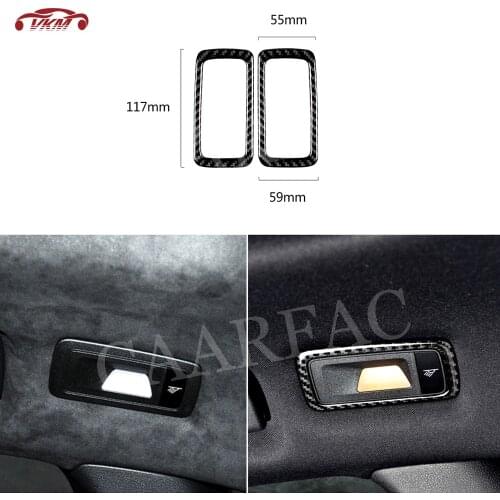 Carbon Fiber Interior Back Seat Roof Lamp Light Trim Frame Cover Sticker for Porsche Macan 2015-2018 Car Accessories