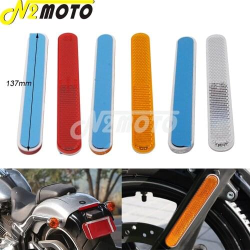 Universal Motorcycle Dirt Bike Car Rectangle Safety Reflector Front Fork Lower Legs Slider Warning Reflective Plate Tape Sticker