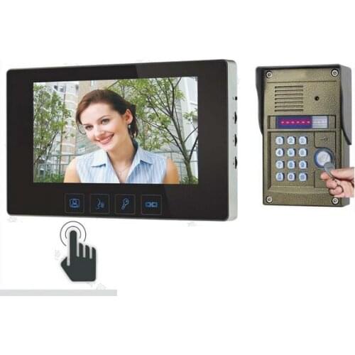 ZHUDELE New Arrival Home Security Intercom System 7"Video Door Phone,700TVL HD Camera,Night vision ID card & Password Unlock 1V1