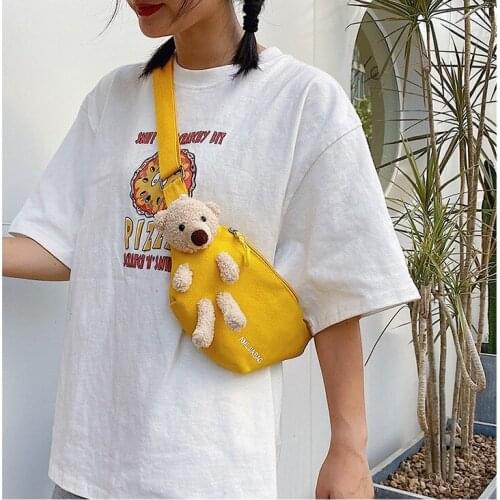 High Quality Fashion Cute Bear waist bag Crossbody Chest Bag Mobile Phone Bag Animal Shoulder Bag For Gift Travel