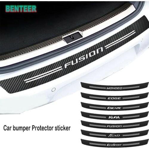 Carbon fiber Car bumper Protector sticker car styling For Ford Fiesta Mondeo Fusion Escape Edge Ecosport Kuga