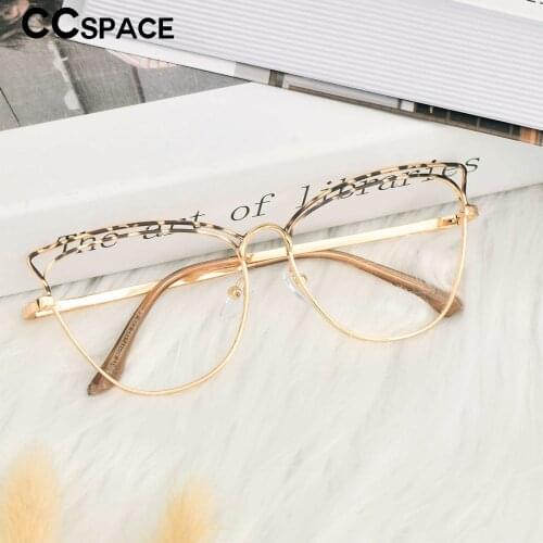 53543 Cat Eye Anti Blue Light Metal Frame Ladies Eyewear Decorative Womens Working Computer Glasses