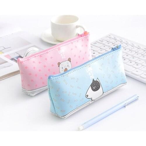 1pcs Cute Animal Pattern Pencil Bag Creative Sloth Stationery Box Large Capacity Student Supplies Storage Tool PU Pen Bag