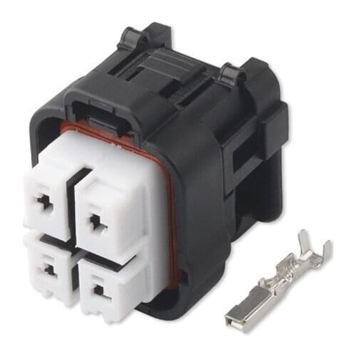 100 Sets 4 Pin Automotive Gasoline Pump Plug Socket Electric Fuel Pump Connector