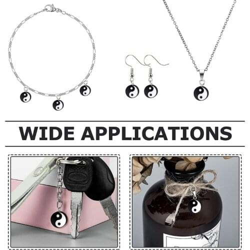 R2LE 100 Pieces of Yin and Yang Clay Spacer Beads Suitable for Women Girls Jewelry Making Diy Bracelet Necklace Accessories