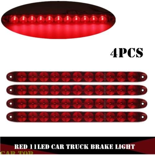 4PCS Red brake light led 11 LED Stop Brake Turn Tail 15" Truck Trailer Car Submersible Light Bar Tail Light 12 volt Brake Lights
