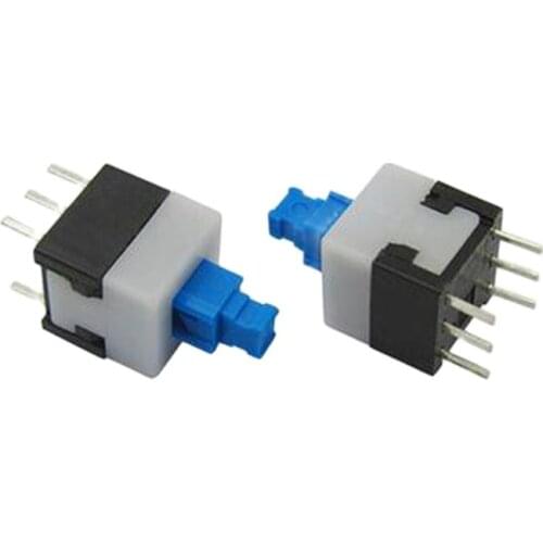 50pcs 8*8mm 6 pins switch self locking push button key strong compressive strength long service life