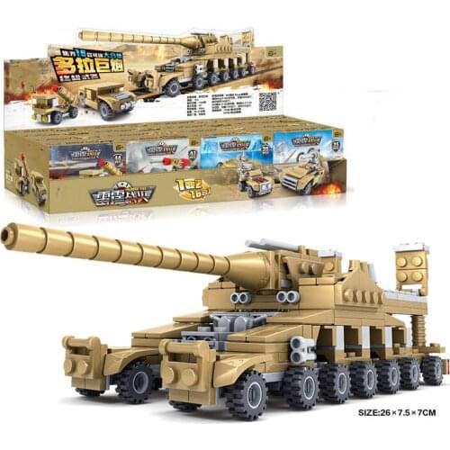 544PCS Police Helicopter Tank Building Blocks Educational Toys Military Cruise Warship For Children