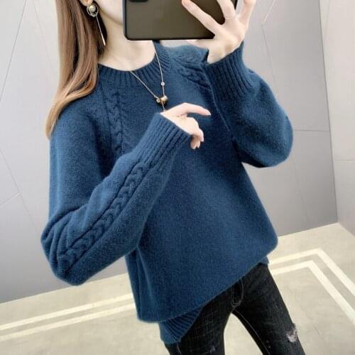 5805 f area 47 right 】 - will twist raglan sleeve round collar knitted turtleneck 46
