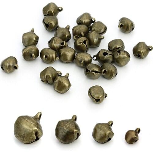 6mm 1000 pcs Multi Size Antique Bronze Color Loose Beads Small Jingle Bells for Christmas Decoration DIY Jewelery Accessories