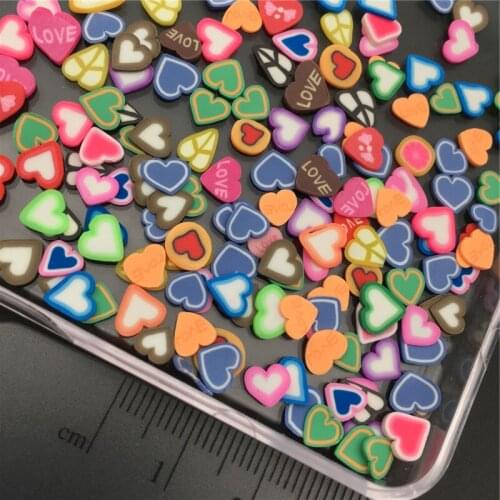 60g Heart Polymerclay,Soft Clay Sprinkle For Kids Diy/Craft Diy Making/Nail Art/Scrapbook Decoration/Craft Filler wholesale