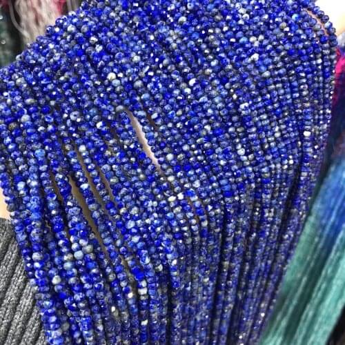 Natural Stone Beads Lapis Lazuli Punch Loose Beads Charms For Jewelry Making DIY Necklace Bracelet Anklet Earrings Accessory