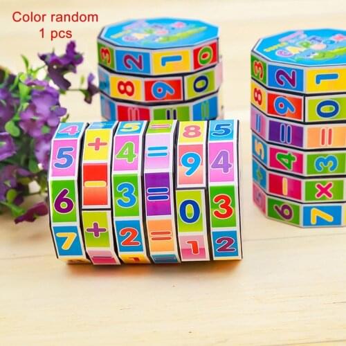 Children Arithmetic Toys Cylindrical V-cube 6 Numbers Magic Cube Toy Puzzle Game Gift to Help Children Learning Math