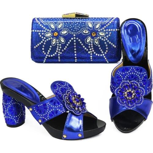 Doershow Italian Shoes And Bag Sets For Evening Party With Stones Italian Leather Handbags Match Bags!SBA1-1