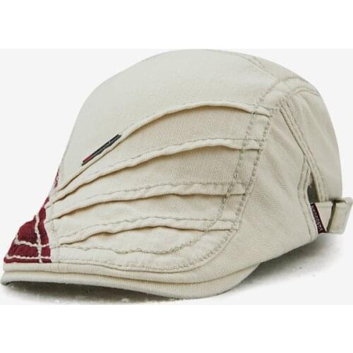 Drape Design Men Berets Solid Color Cotton Hat Casual Wear