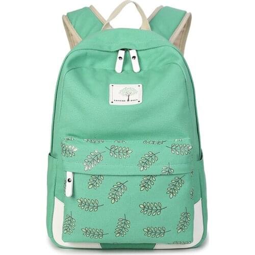 AOLIDA Canvas School Bag Backpack Girl Student College Bag Female 2020 Mochila Feminina Laptop Women Backpacks Printing Fashion