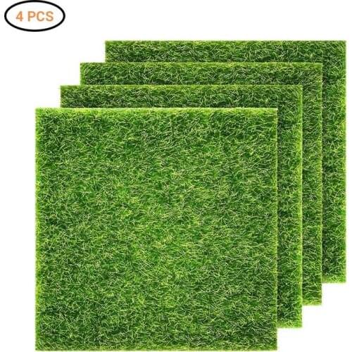 4PCS/lot 15cm Artificial Grassland Simulation Moss Lawn Turf Fake Green Grass Mat Carpet DIY Micro Landscape Home Floor Decor