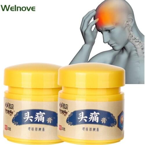 20g Headache Cream Pain Relief Ointment Cold Headache Dizziness Herbal Medical Head Painkiller Massage Ointment Relieves Fatigue