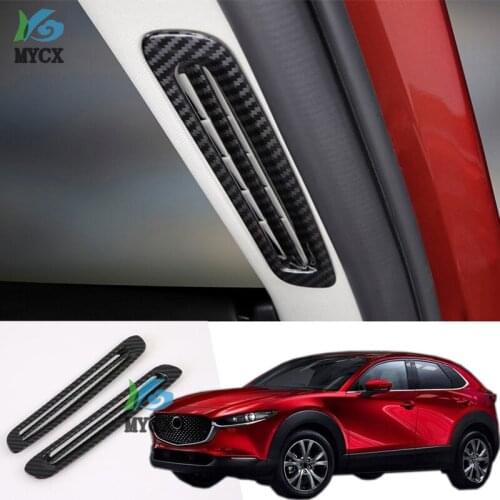 Car Door Window Column Air Condition Outlet Vent Frame Cover Stainless Steel Trim 2pcs for Mazda CX30 CX-30 2020- Accessories