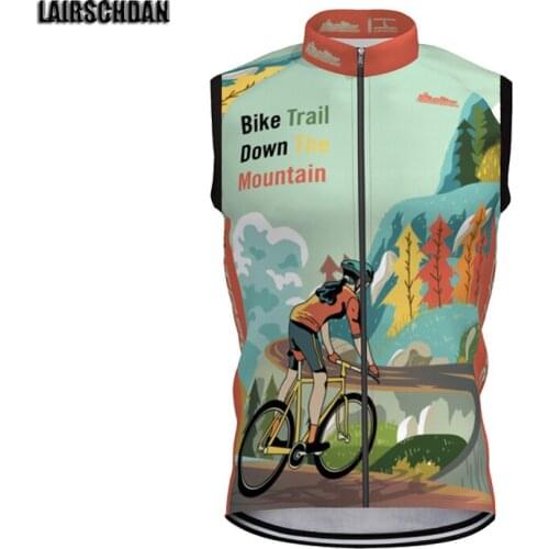LairschDan Mens Cycling Jersey Vest Kamizelka Rowerowa Summer MTB Sleeveless Breathable Riding Clothing Road Bike Team Clothes
