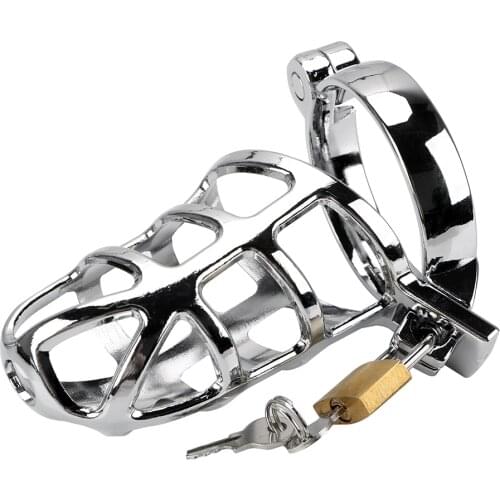 40/45/50mm for choose Bird Cage Chastity Device metal cock BDSM bondage penis ring lock restraint male sex toys for men