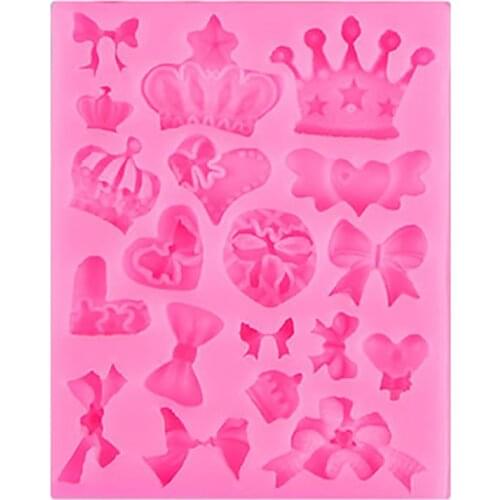 Cartoon Chocolate Mold Bow-knot Crown Silicone Mold 3D Geometric Cake Molds Silicone Molds for Pastry Soap mold Baking Tools