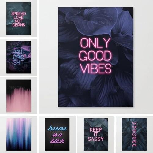 Canvas Painting Wall Letter Art HD Neon Print Poster Home Decorative Keep It Sassy Modern Living Room Modular Pictures Framework