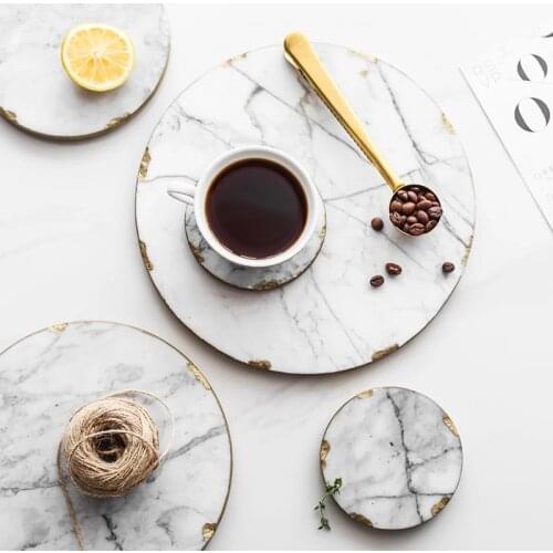 Nordic Natural Marble Ceramic Plate Unique Tableware Set Wholesale Dish Dessert Dinnerware StorageTray Porcelain Household Tray