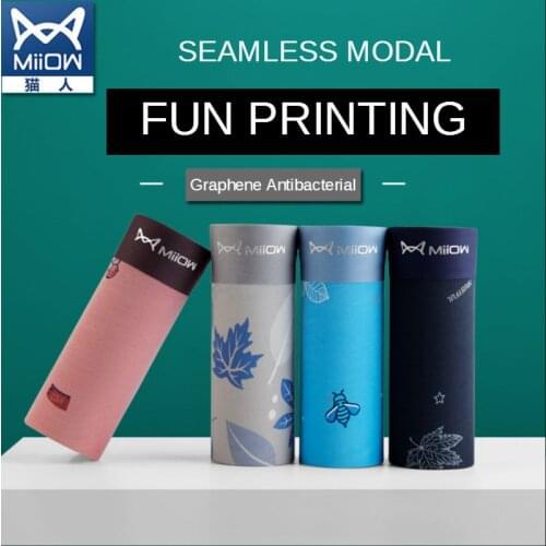 New Arrival MiiOW Mens Underwear Mens Print Fashion Sexy Underwear Mens Flat Corner Mens Panties Modale