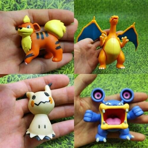 Genuine Pokemon 3-8cm PVC Charmander Squirtle Wartortle Mimikyu Anime Action Figure Toys Dolls Child Birthday Gift