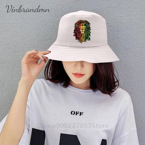 Rasta Vibe Lion rastafarian lion panama Bucket Hat High Quality Cap Sun Gorros Fishing Fisherman Hat