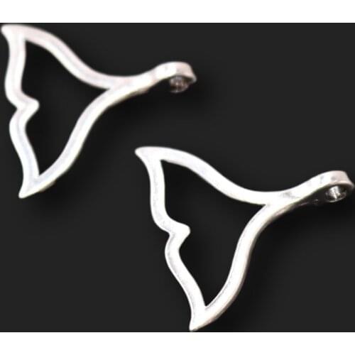 Fish Tail Pendant, Whale Tail Charms, Mermaid Tail Charms, Ocean Charms, DIY Jewelry Crafts Accessories 32*28mm A2314