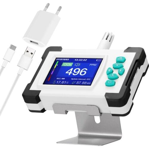 Portable Carbon Dioxide Gas Detector Useful CO2 Meter Multifunctional Air Quality Monitor Gas Analyzer with Storagecase