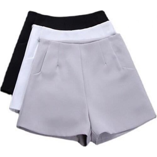 Casual Women Shorts Fitness Running Straight High Waist Wide Leg Pockets Solid Color Loose Sports Workout Jogging Shorts